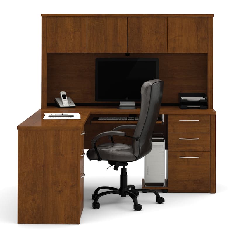 Bestar Embassy 6-drawer L-shaped Workstation Desk Kit