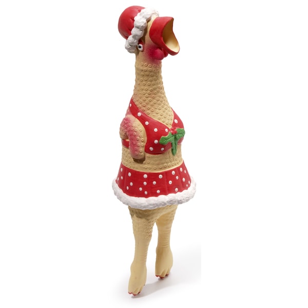 Christmas Henrietta Rubber Chicken Holiday Pet Dog Toy Free Shipping