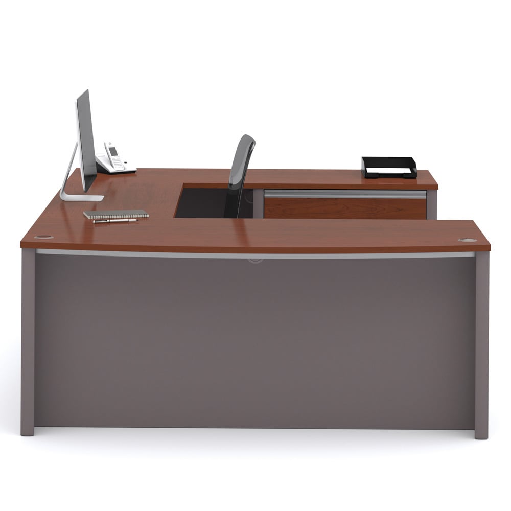 Bestar Connexion U-shaped Workstation Desk Kit (Antigua and Black)