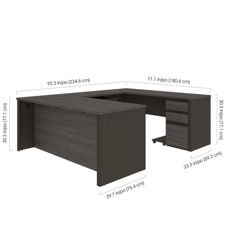 Bestar Prestige U-shaped Workstation Desk Kit