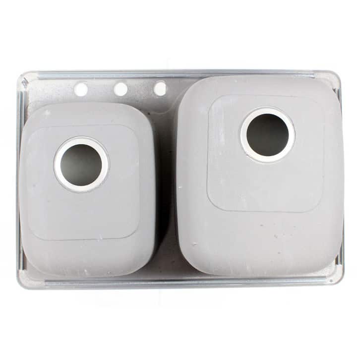 18-gauge Stainless Steel Double 33-inch Top-Mount/Drop-In 60/40 Bowl Kitchen Sink