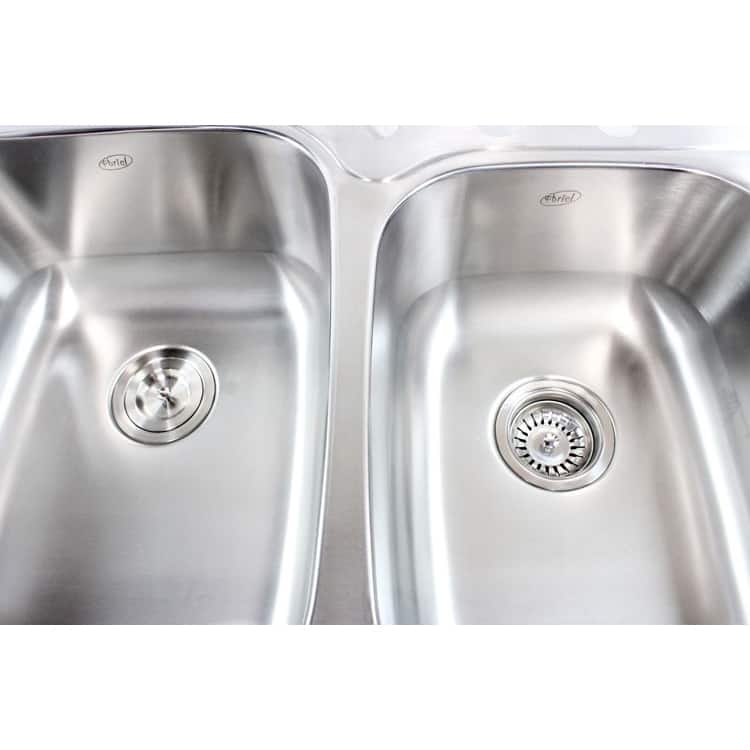 18-gauge Stainless Steel Double 33-inch Top-Mount/Drop-In 60/40 Bowl Kitchen Sink