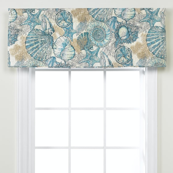 Brushed Ashore Blue Cotton Window Valance   Shopping   Great