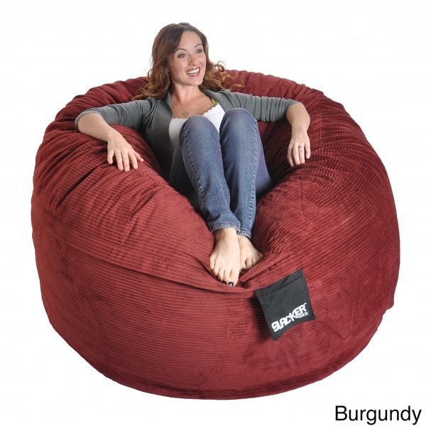 large red bean bag chair