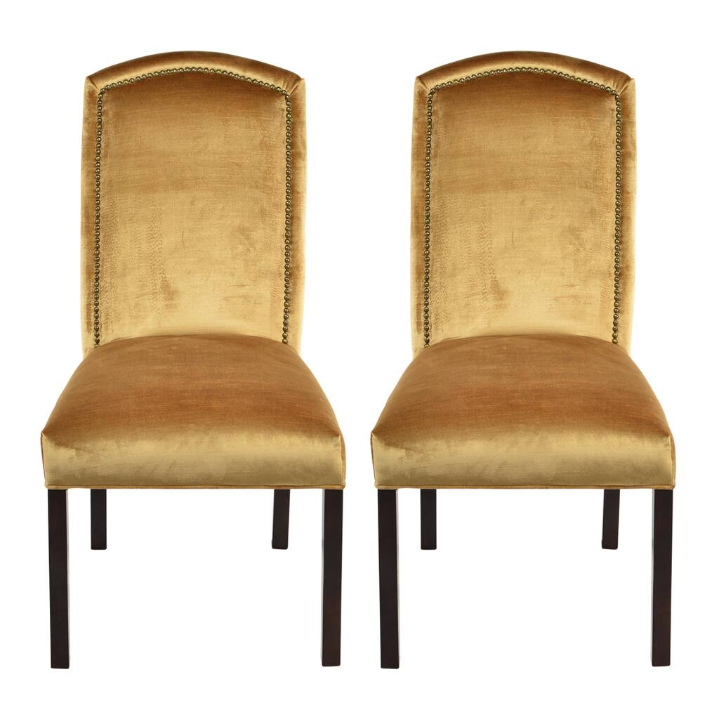 Tuscany Antique Camelback Back Nail Dining Chairs (Set of 2)