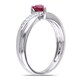 preview thumbnail 2 of 3, Miadora Sterling Silver Created Ruby and Diamond Accent Heart Ring