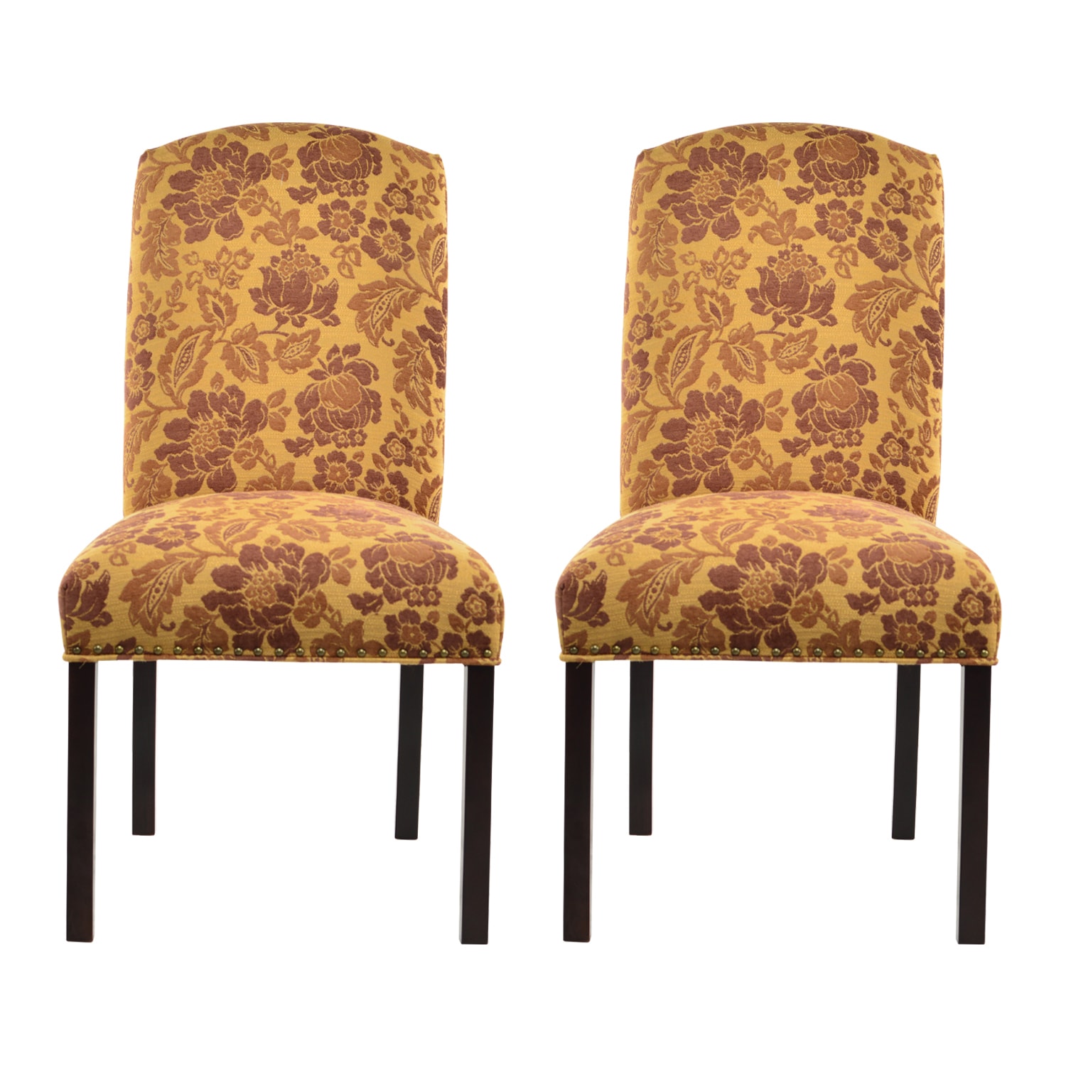 Shop Cortland Honey Camelback Nail Trim Dining Chairs (Set of 2) - 21 ...