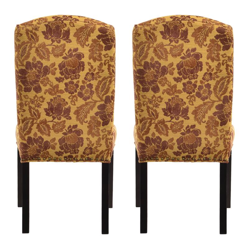 Cortland Honey Camelback Nail Trim Dining Chairs (Set of 2) - 21 inches w. x 26 inches d. x 41 inches h.