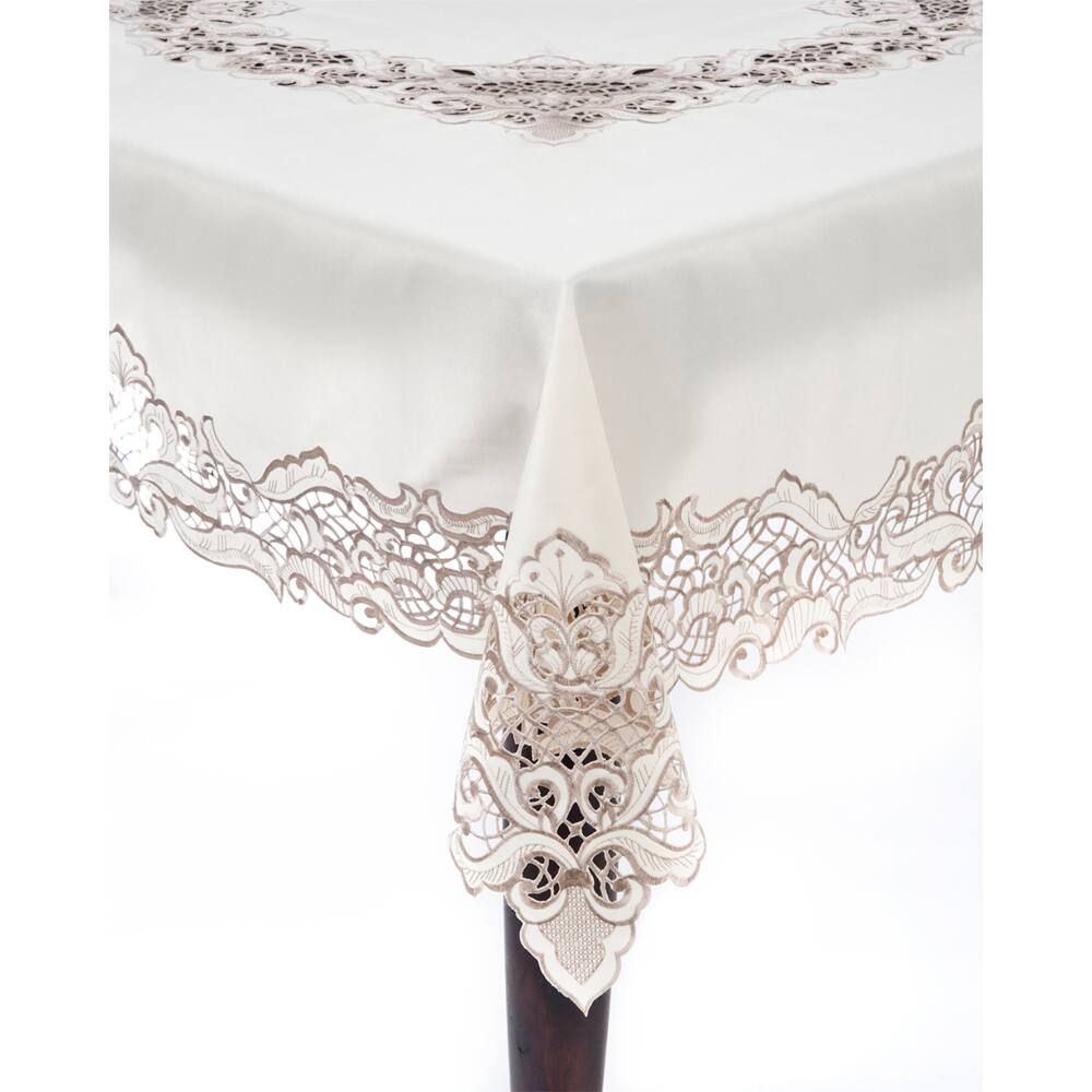 Embroidery and Cutwork 108x65-inch Tablecloth