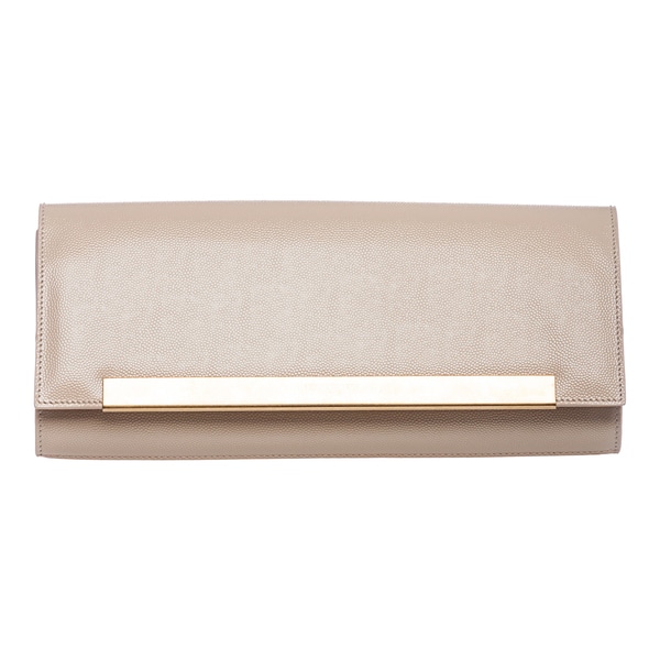 Saint Laurent 324826 BWF0J 9906 Lutetia Flap Textured Patent Clutch