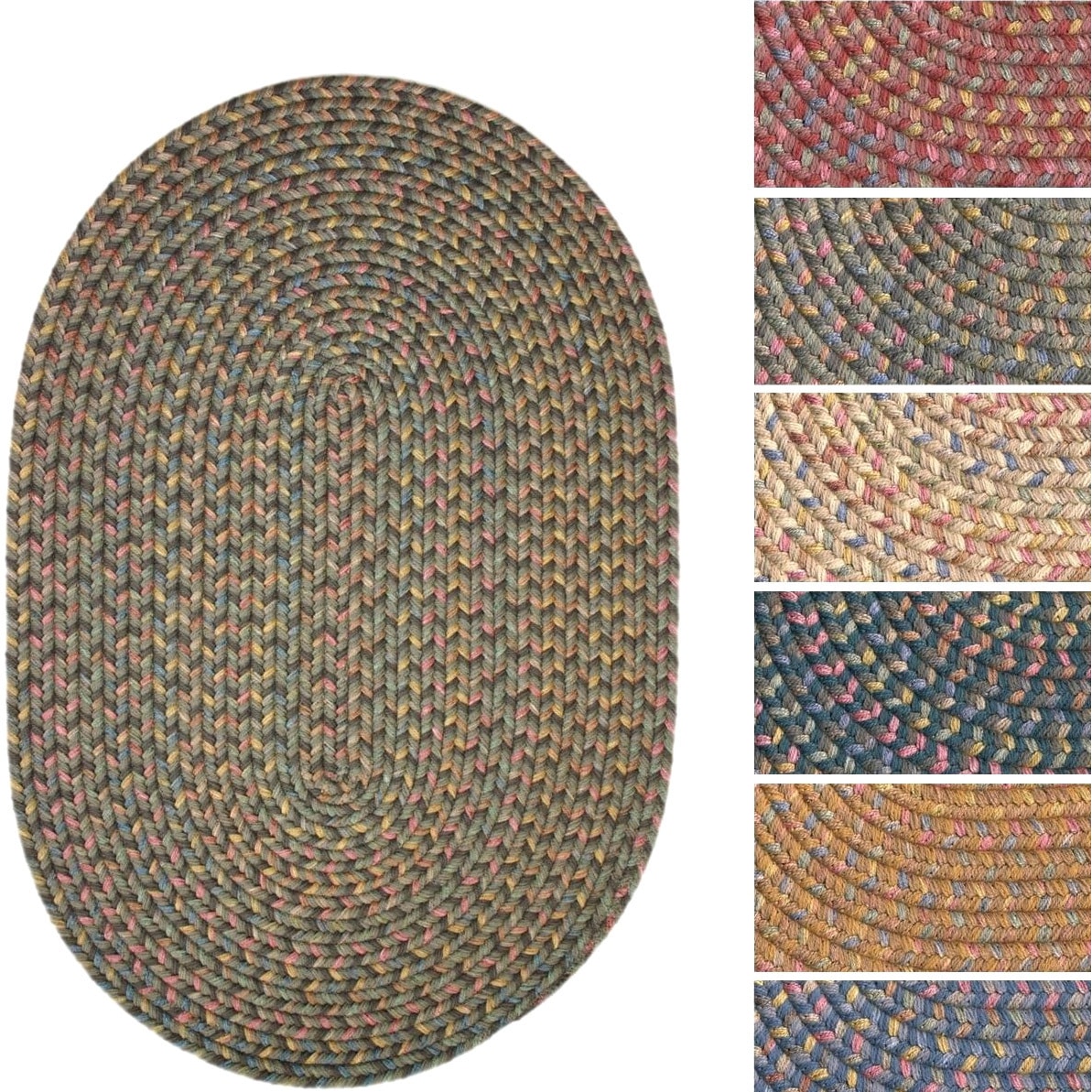 Bouquet Multicolored Braided Area Rug (5 X 8 Oval)