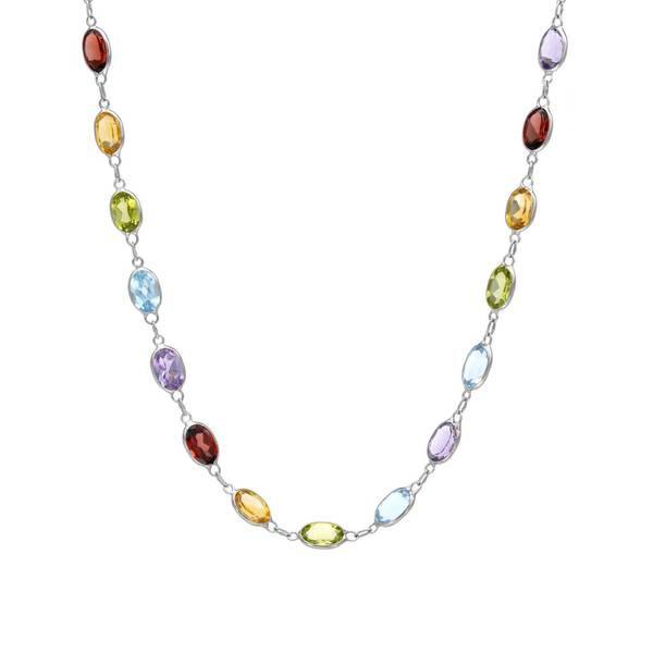 Mother’s Day 14K Yellow Goldtone Multi Gemstone Multi Color 36" Necklace
