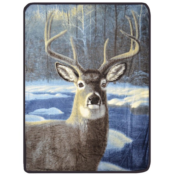 Plush Velour Winter Deer Oversize Animal Throw Blanket Free Shipping
