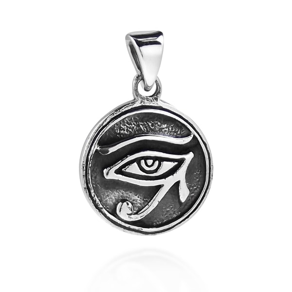 Handmade Circle Eye of Horus Egyptian Symbol .925 Silver Pendant (Thailand)