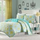 Mi-Zone Paige Teal and Yellow 3-piece Quilt Set - Bed Bath & Beyond ...