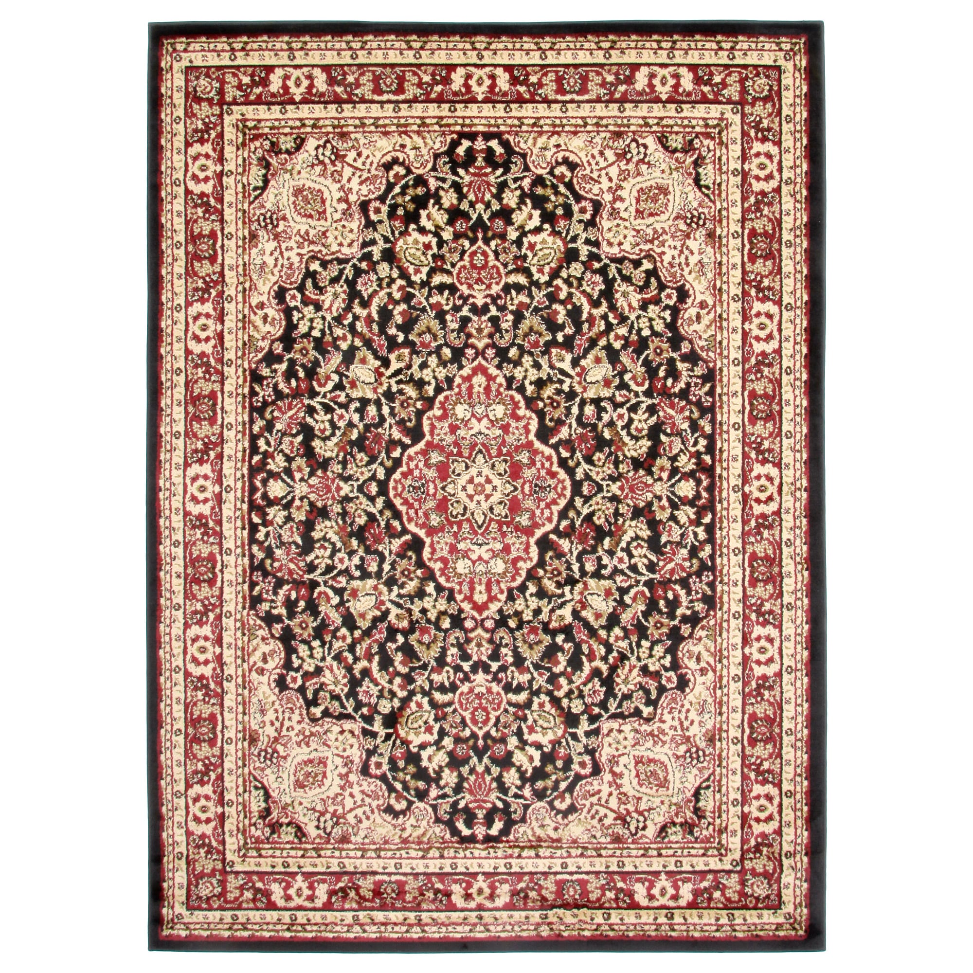 Medallion Black Area Rug (53 X 73)