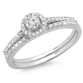 14k White Gold 2/5ct TDW Round Diamond Bridal Ring (H-I, I1-I2 ...