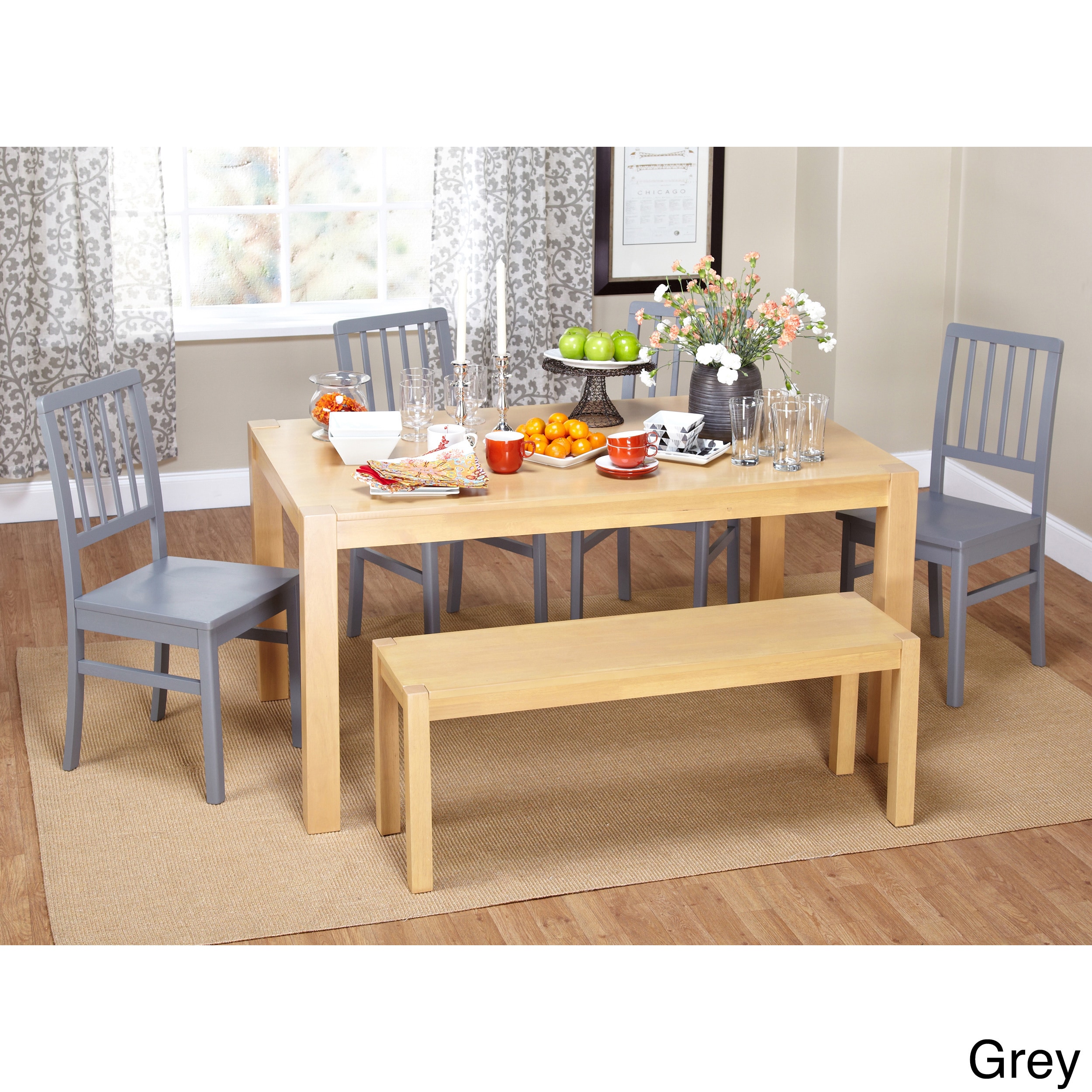 Tms Solano 6 piece Dining Set With Bench Neutral Size 6 Piece Sets