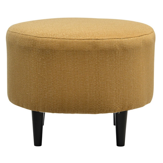 Carson Carrington Rodding Round Ottoman - Fawn Tan