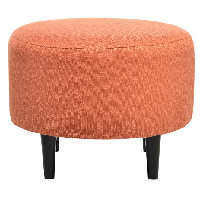Carson Carrington Rodding Round Ottoman - Pumpkin