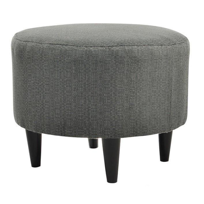 Carson Carrington Rodding Round Ottoman - Charcoal