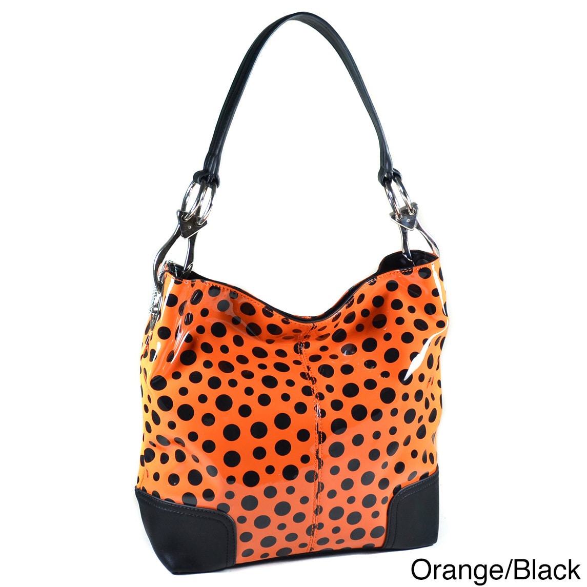 Dasein Glossy Polka Dot Hobo Bag   Shopping