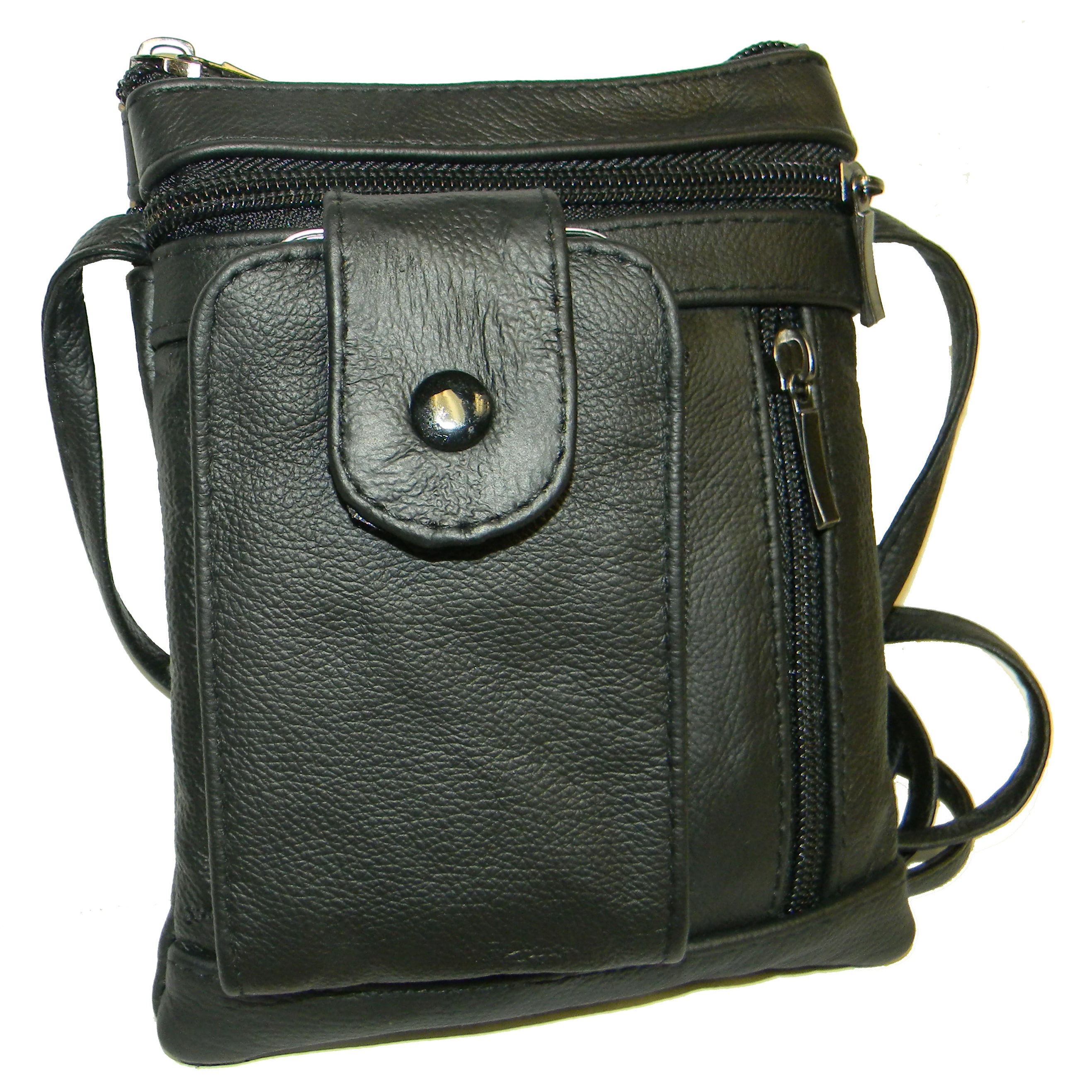 Hollywood Tag Black Leather Messenger Bag