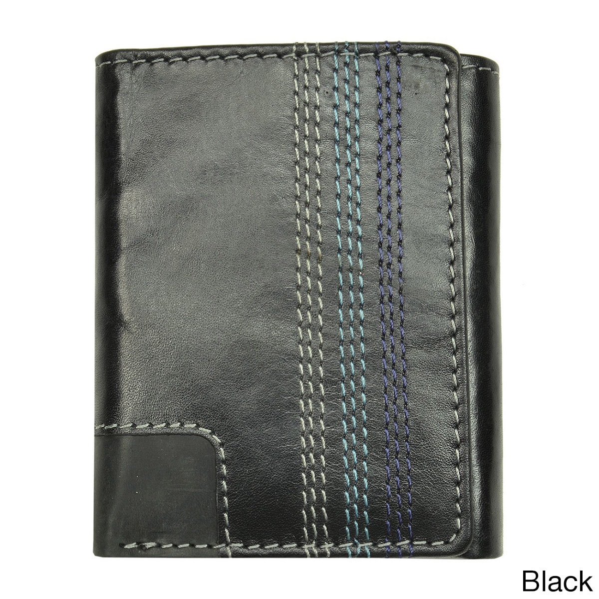 Mens Leather Topstitched Tri fold Wallet