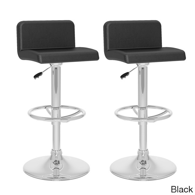 Corliving B 3x7 upd Low Back Adjustable Bar Stool (set Of 2)