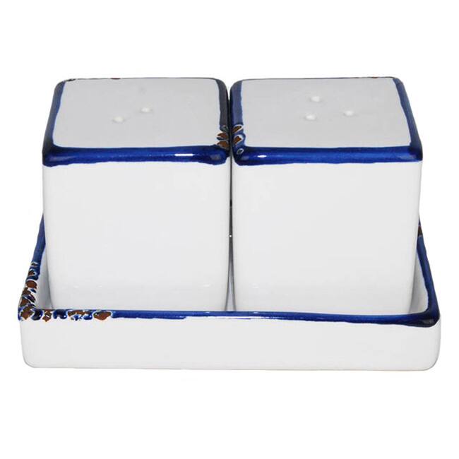 White/ Blue Salt and Pepper Shakers