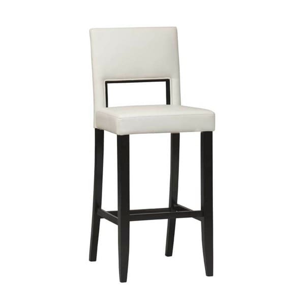 Oh Home Zeta Stationary White Upholstered Bar Stool   15881907