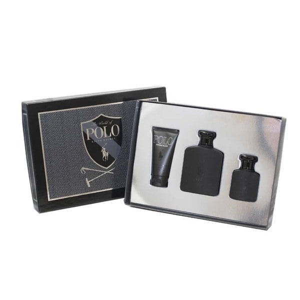 Ralph Lauren Polo Double Black Mens 3 Piece Gift Set  