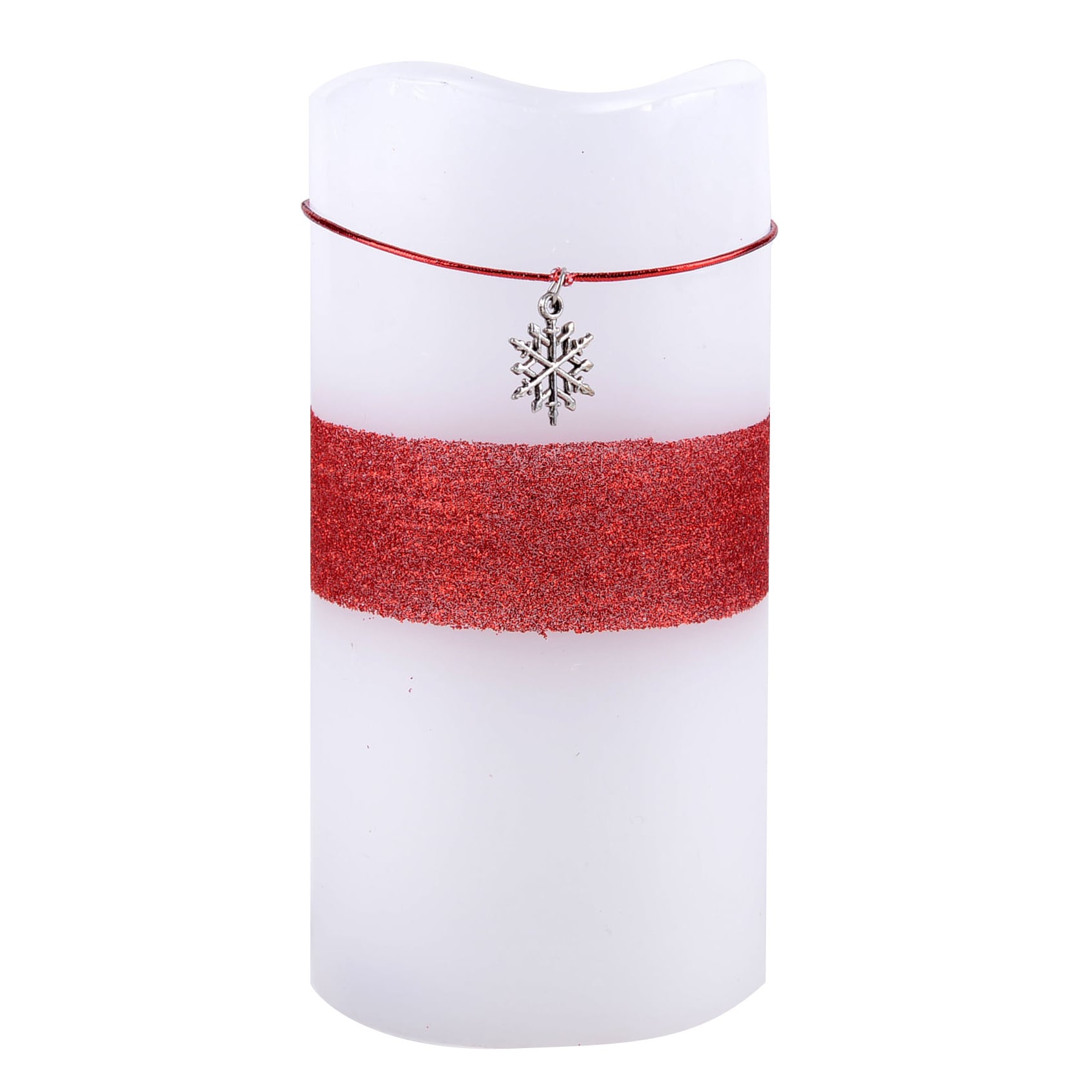 Led Snowflake Charm Flameless Candle