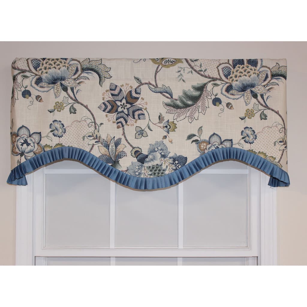 RLF Home Porcelain Cotton 16-inch Portobello Cornice Valance