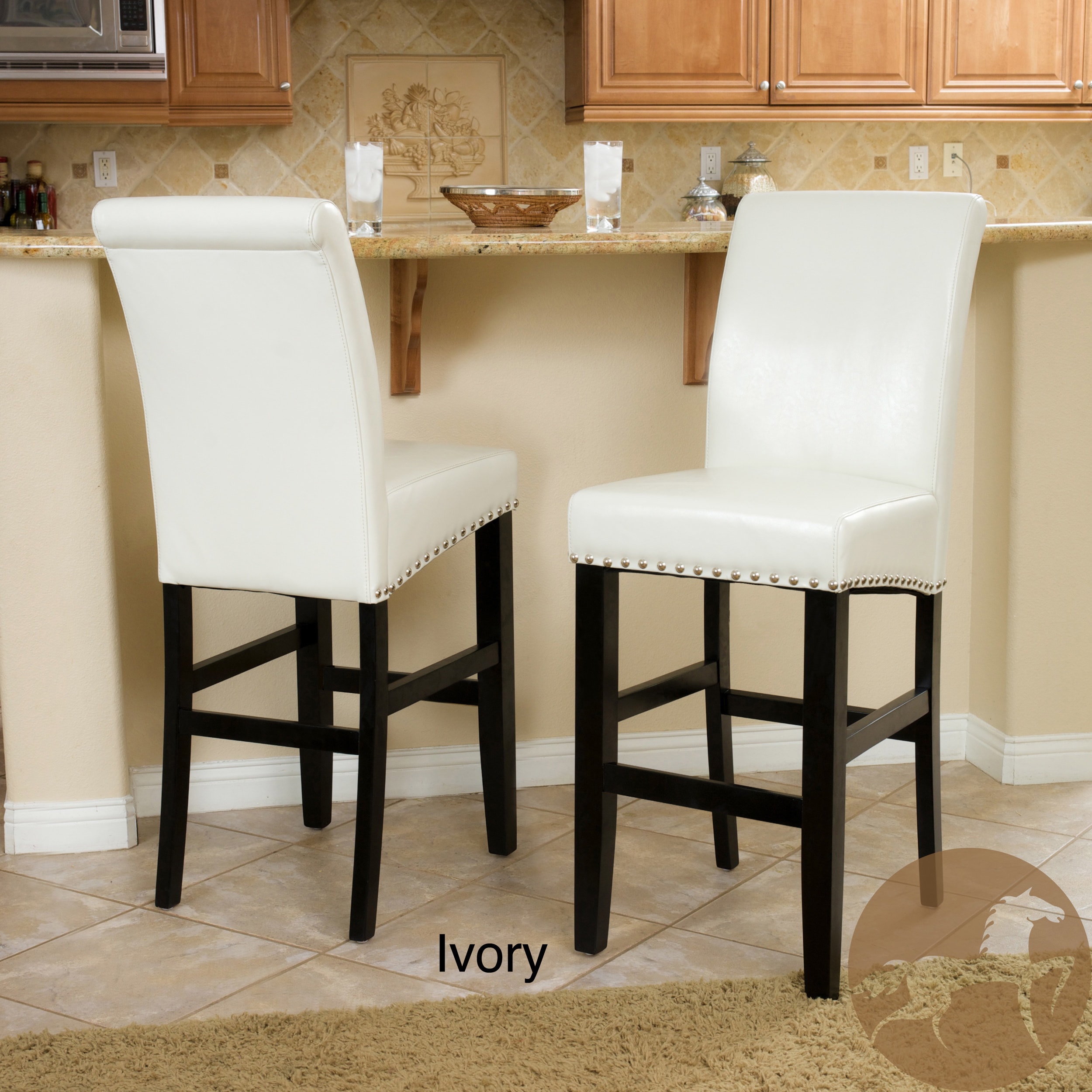 Christopher Knight Home Lisette Leather Bar Stool (set Of 2)