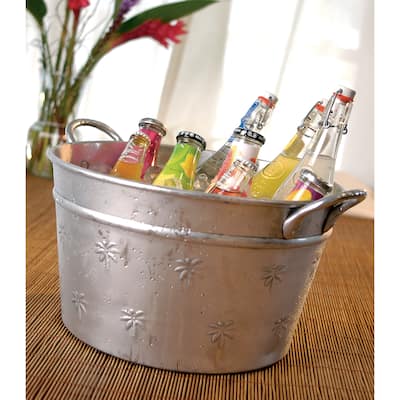 Round Aluminum Palm Tree Relief Party Tub