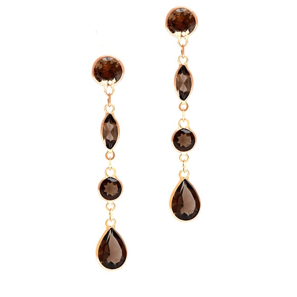 14k Rose Gold Smokey Quartz Earrings   15882586  