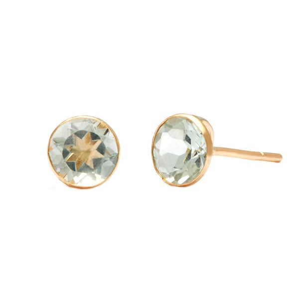 14k Yellow Gold Green Amethyst Earrings On Free 14k Yellow Gold Green Amethyst Earrings