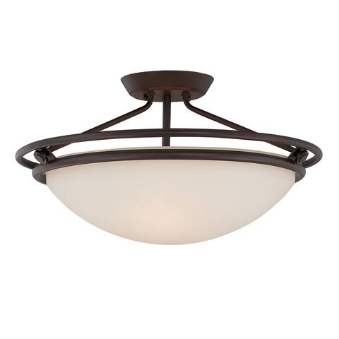 Copper Grove York 3-light Bronze Semi-flush Mount