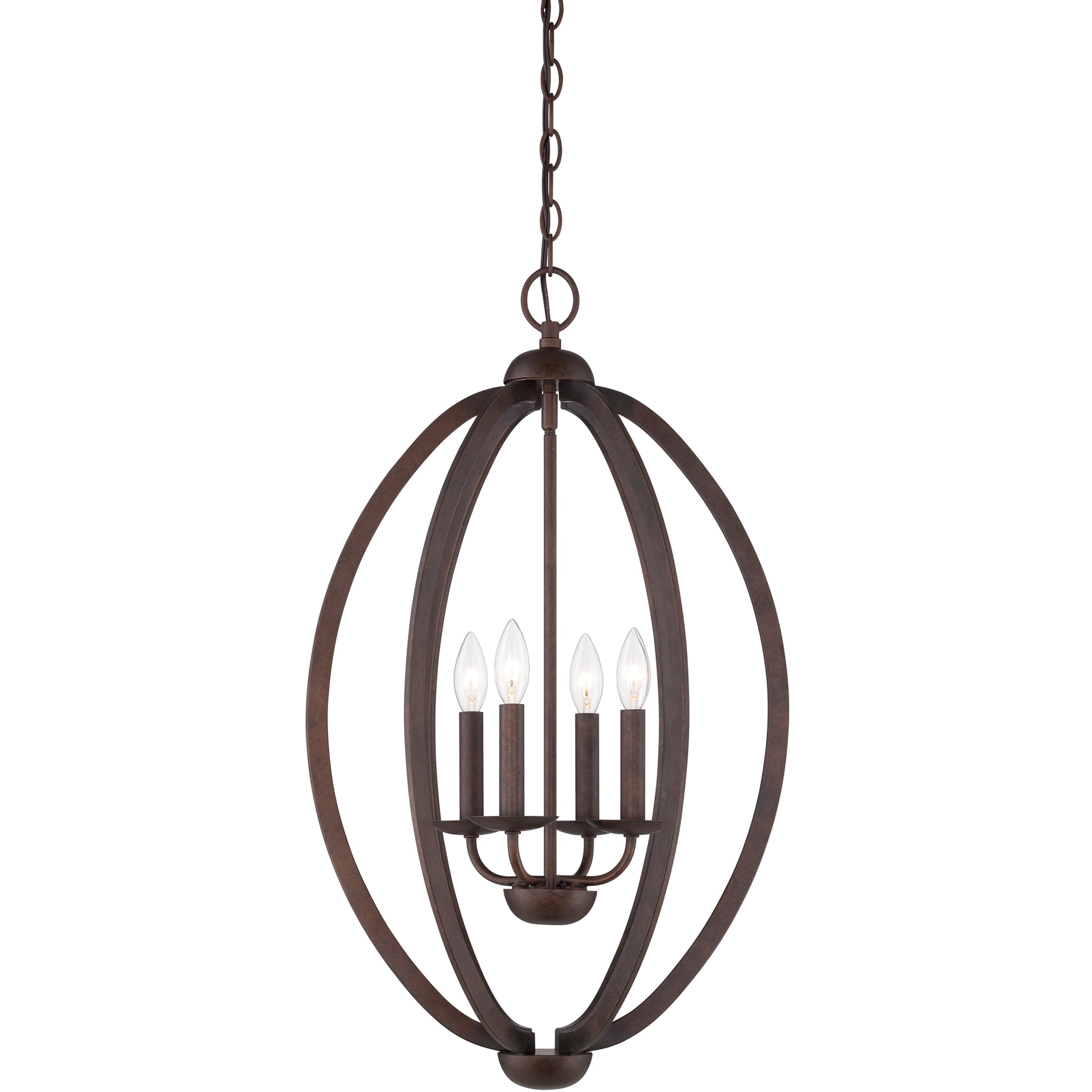 Quoizel Fixture 4 light Museum Bronze Cage Chandelier