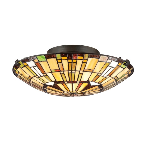 Copper Grove Humes Tiffany-style Vintage Bronze Flush Mount