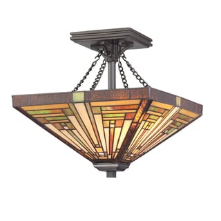 Gracewood Hollow Qosja 2-light Vintage Bronze Semi-flush Mount
