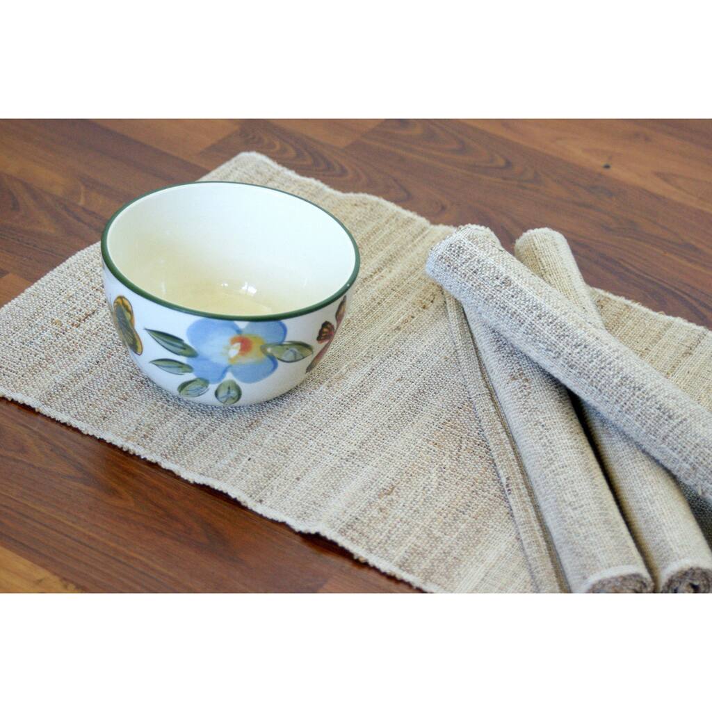 Set of 4 Handmade Natural Banana Fiber Rope Placemats (India)