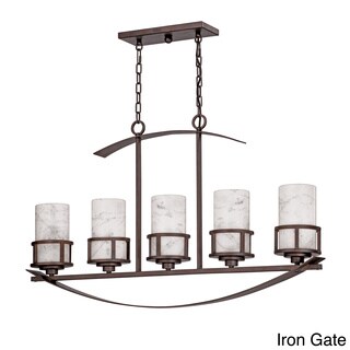 Quoize 'Kyle' Island 5-light Chandlier (Gold/Bronze - Iron Gate) - Chandeliers For Bedrooms by Overstock.com