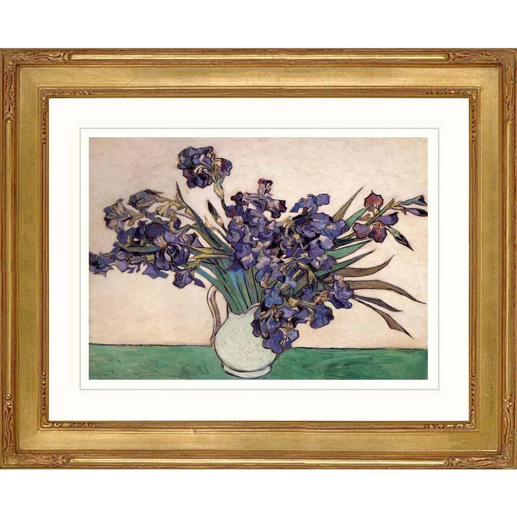 Vincent Van Gogh 'Still Life with Irises' Giclee Framed Art