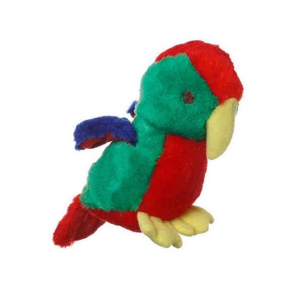 Multipet Look Whos Talking Parrot Plush Dog Toy