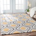 Palm Canyon Algiers Hand-hooked Modern Ikat Wool Area Rug (7'6 x 9'6)