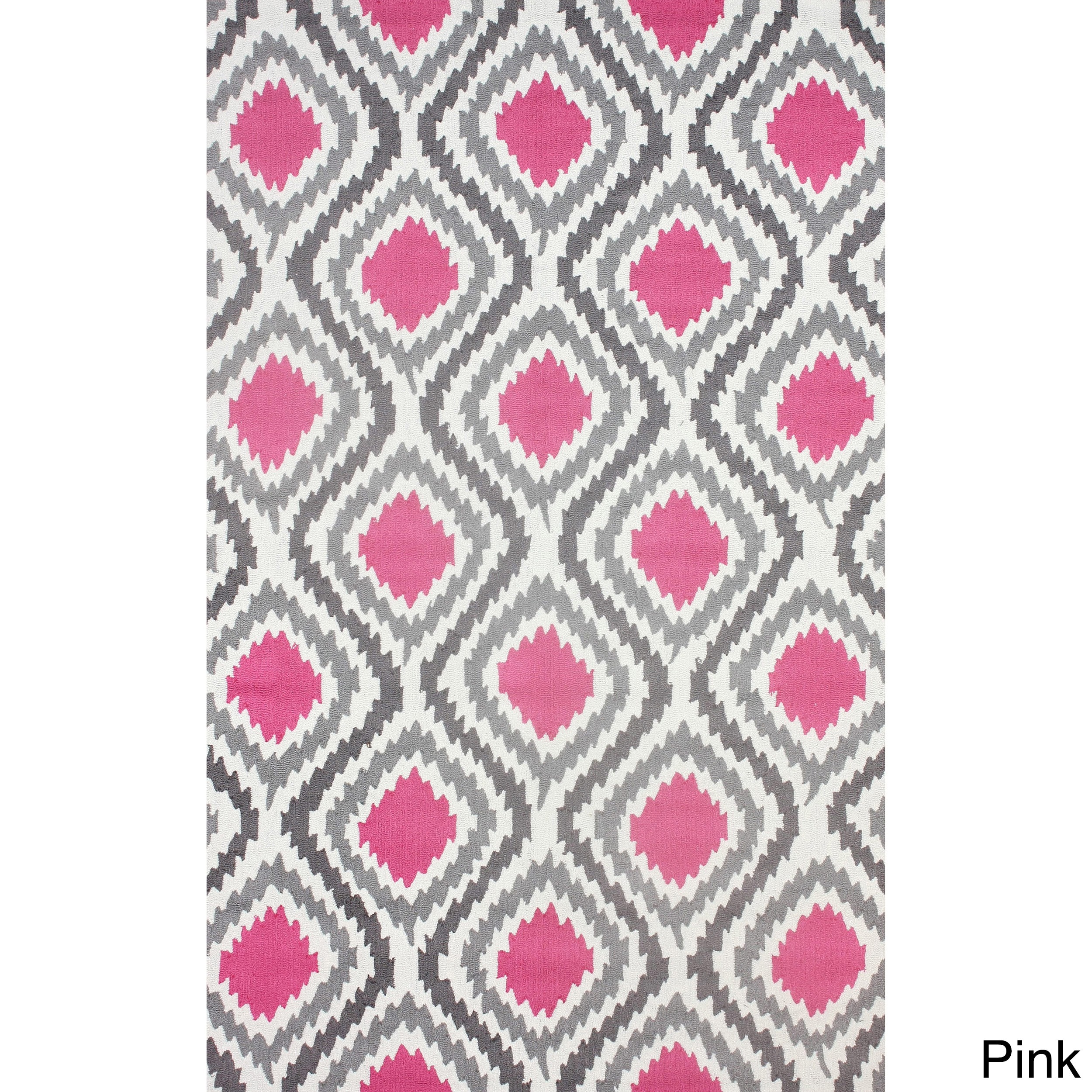 Nuloom Hand hooked Modern Ikat Wool Rug (76 X 96)