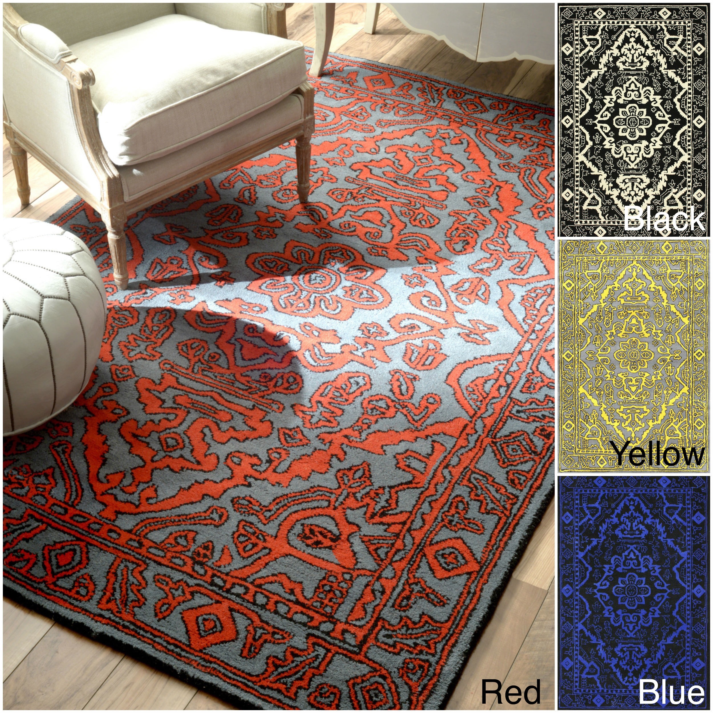 Nuloom Handmade Traditional Overdyed Blue Wool Rug (76 X 96)