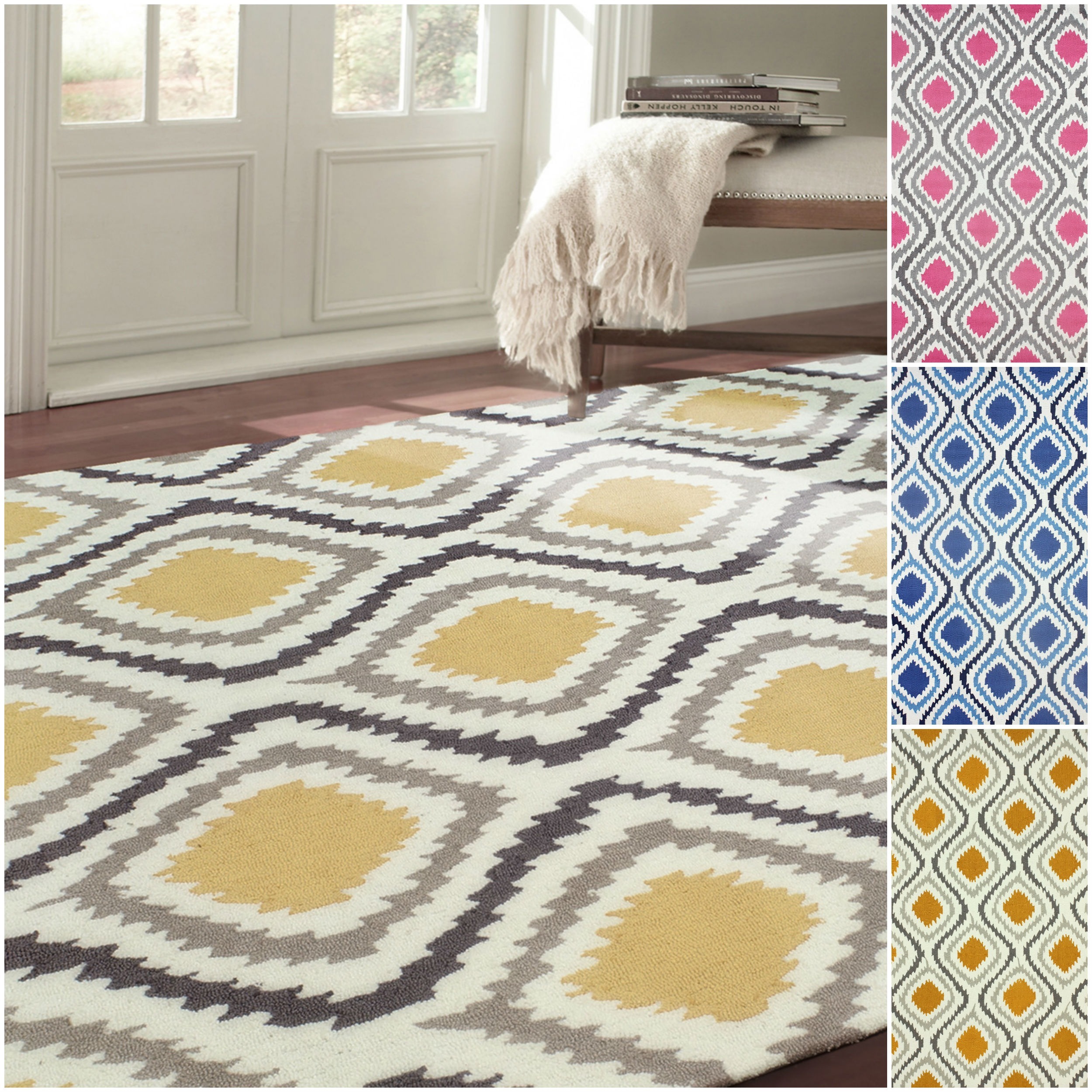 Nuloom Hand hooked Modern Ikat Wool Rug (5 X 8)